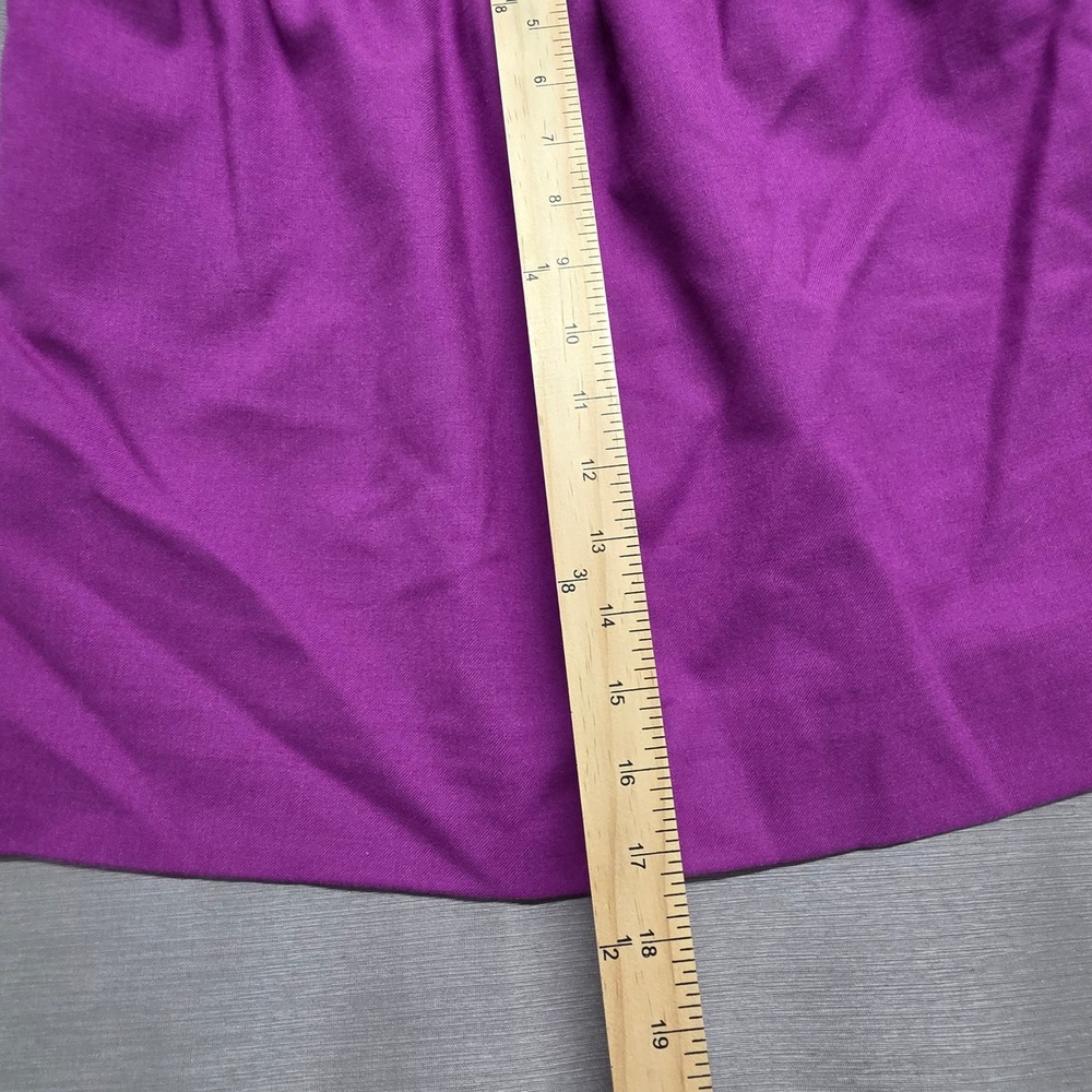 J.Crew Magenta Purple Wool Blend Elastic Waist A-Line Mini Skirt Womens Size 8 - Picture 5 of 5